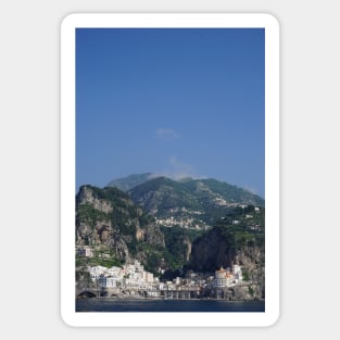 amalfi coast southwestern italy seaside town view from sea Sticker